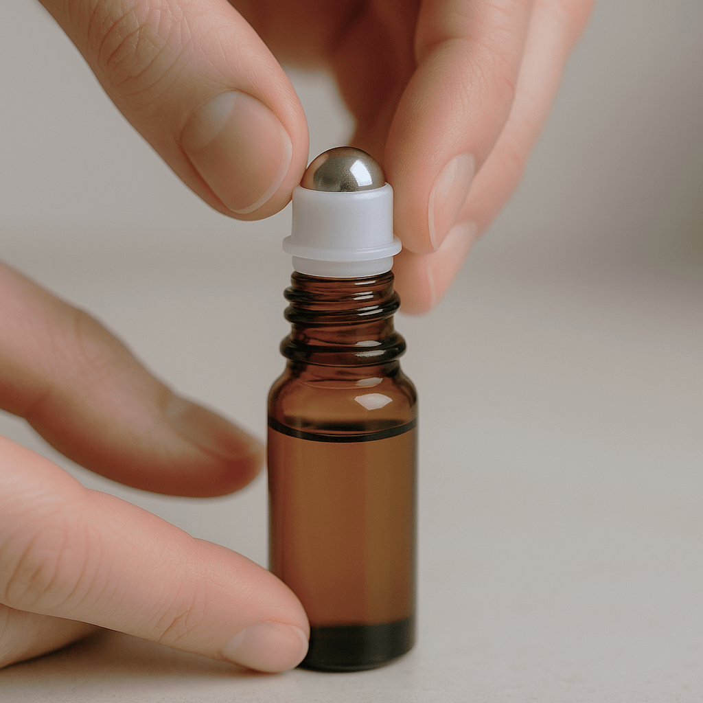 Filling a roll‑on perfume bottle